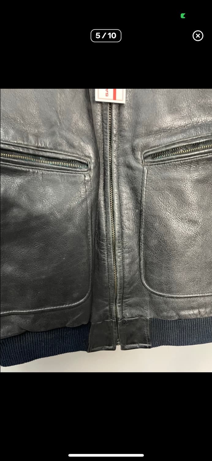 빈티지 블랙 가죽 자켓 A3198 상품이미지5