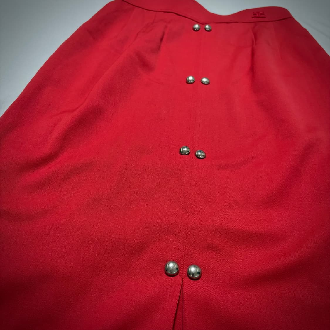 90s Courrèges Red Button Skirt 상품이미지3
