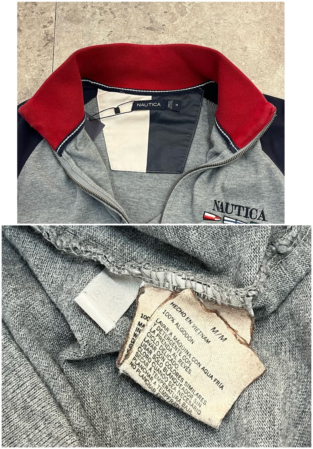 노티카 배색 집업 져지 그레이 M #csz2639  상품이미지4