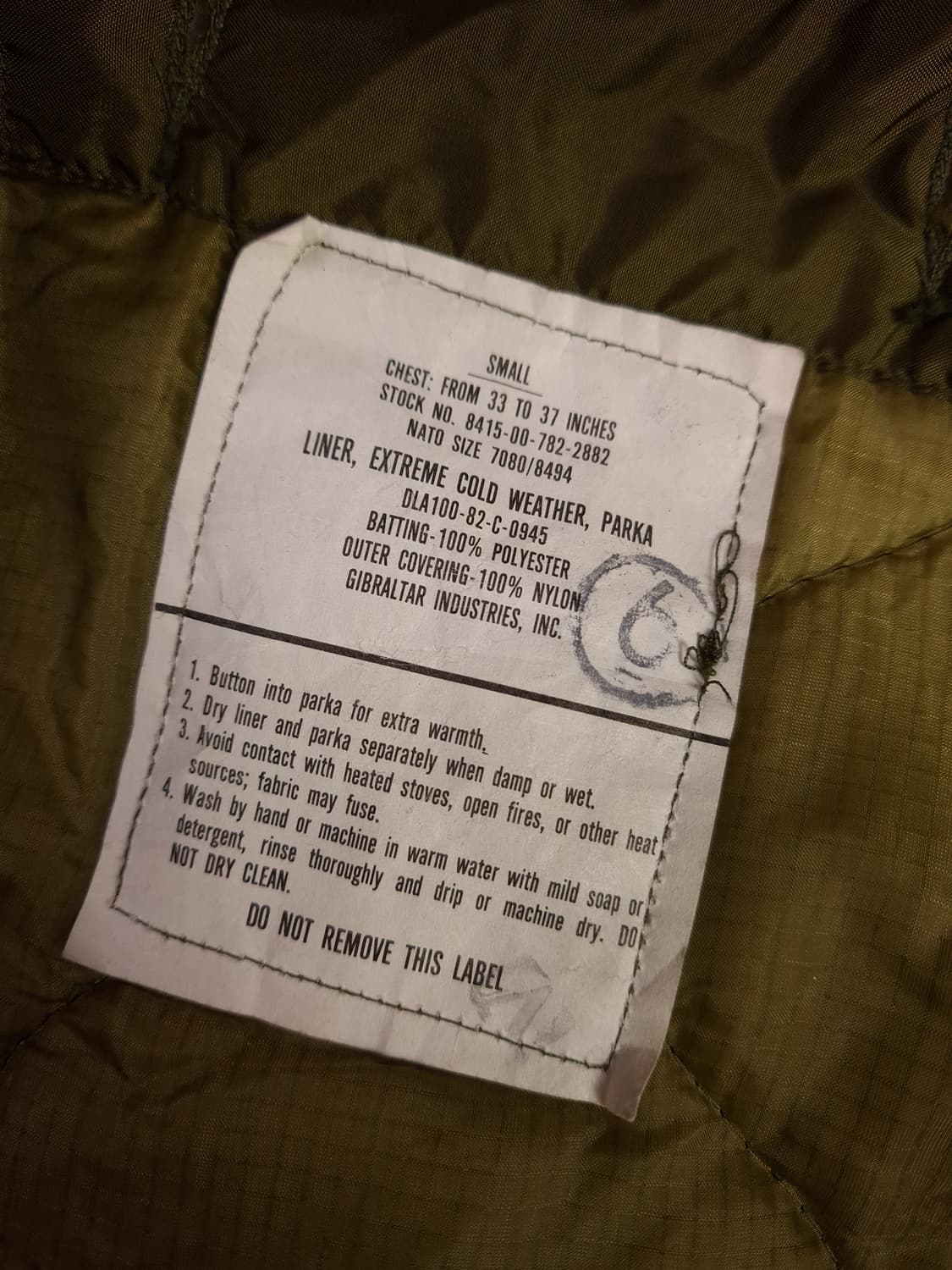 완전 새제품 오리지날 미군 M-65피쉬테일 개파카스몰 풀셋트 상품이미지4