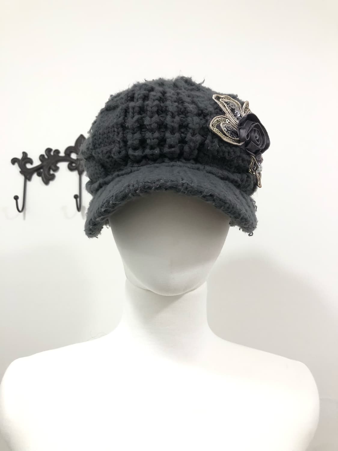 fairy floral embellished knit cap  상품이미지2