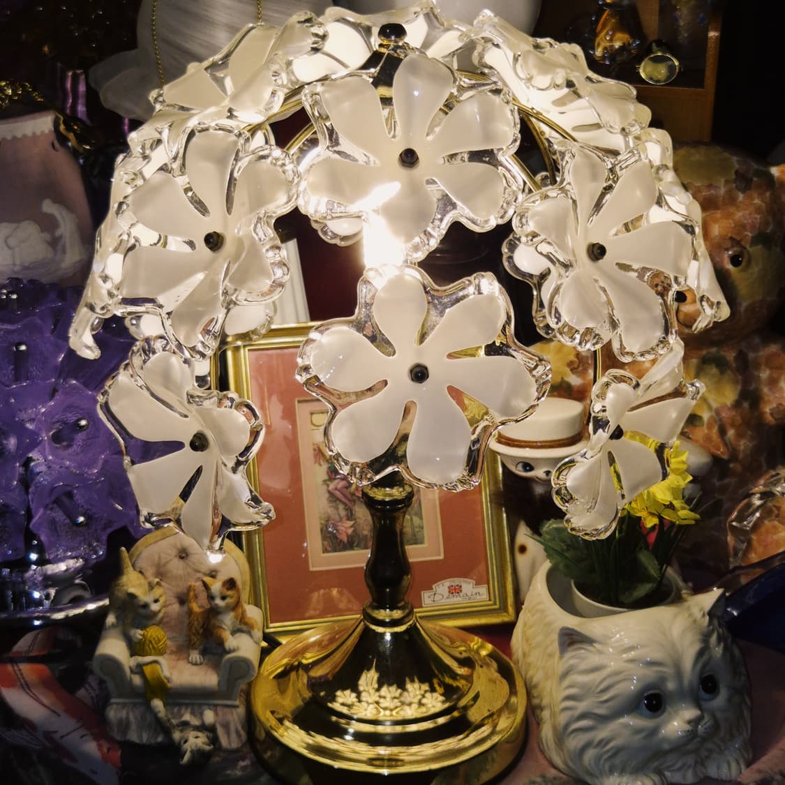 90s 키시마 화이트 부케 꽃잎 나무 램프 상품이미지8