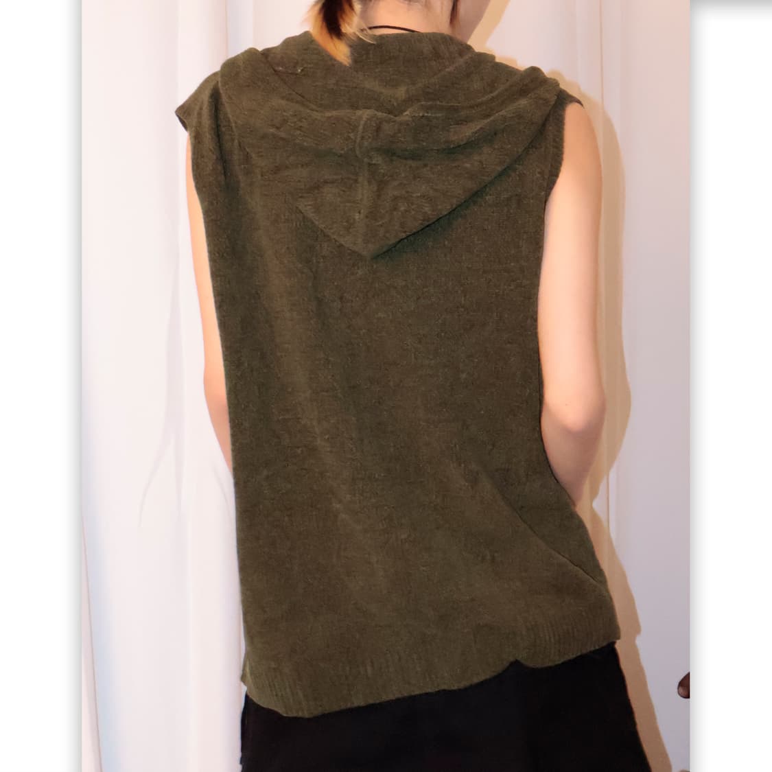 Knitting Sleeveless Hooded jk 상품이미지3