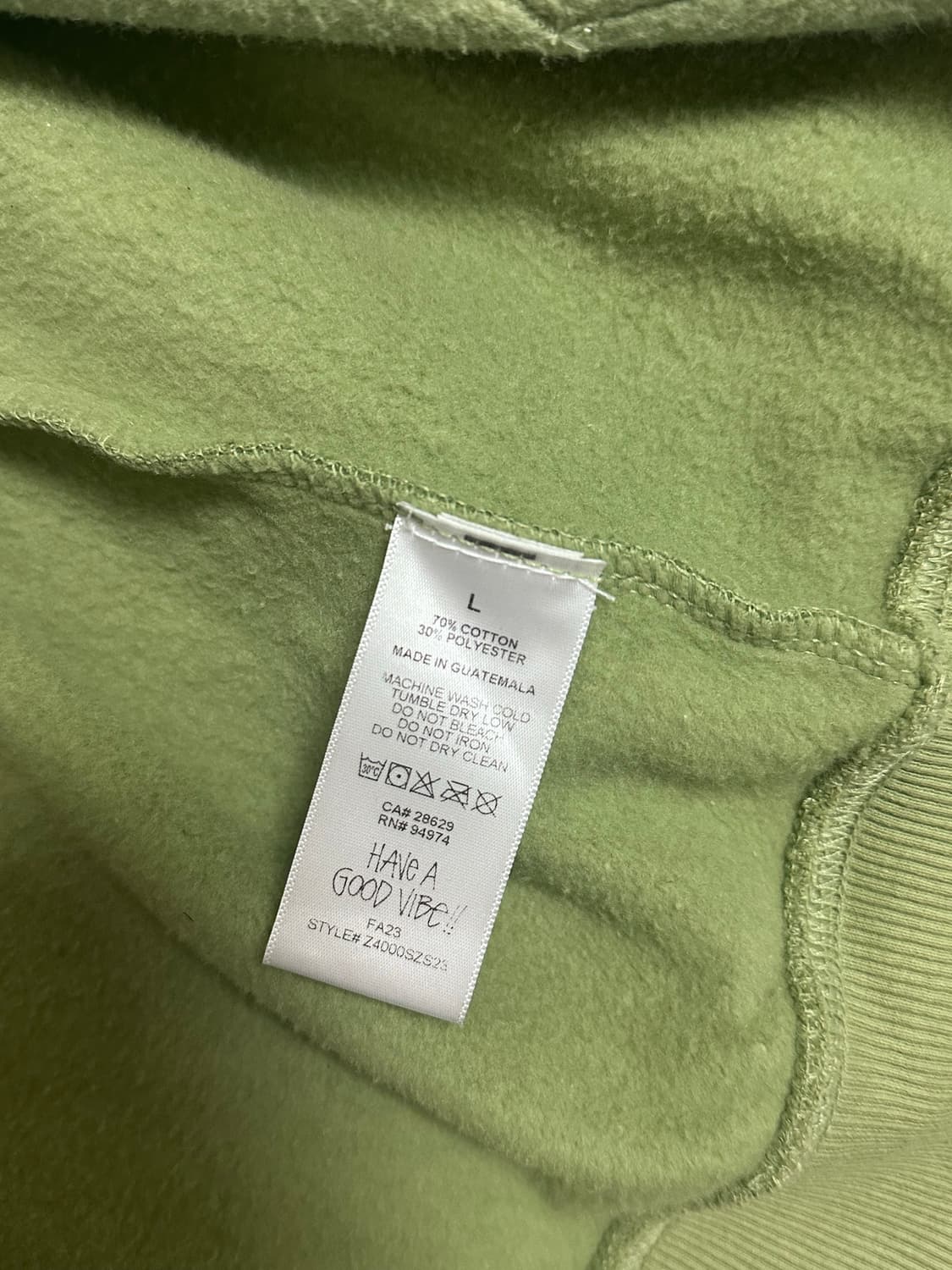 스투시 월드투어 후드집업 모스 2023 상품이미지5