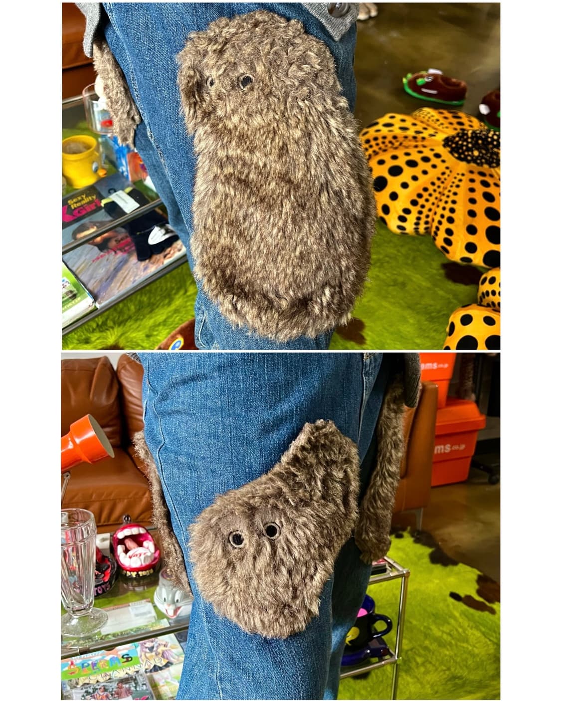 Ne-net Archive Owl Fur Trim Denim Pants 상품이미지2