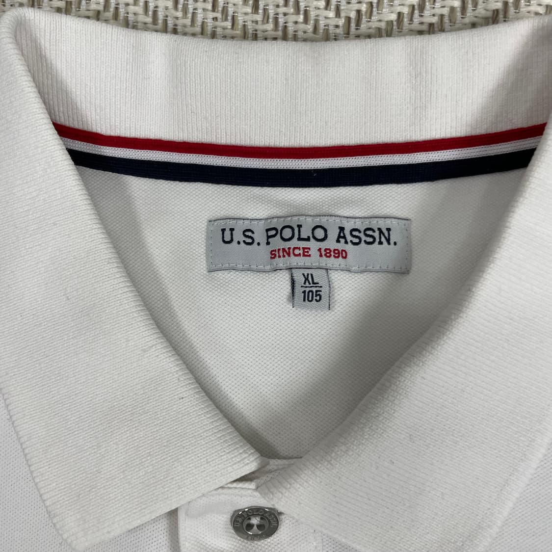 U.S. POLO ASSN. 화이트 카라티 XL 상품이미지3