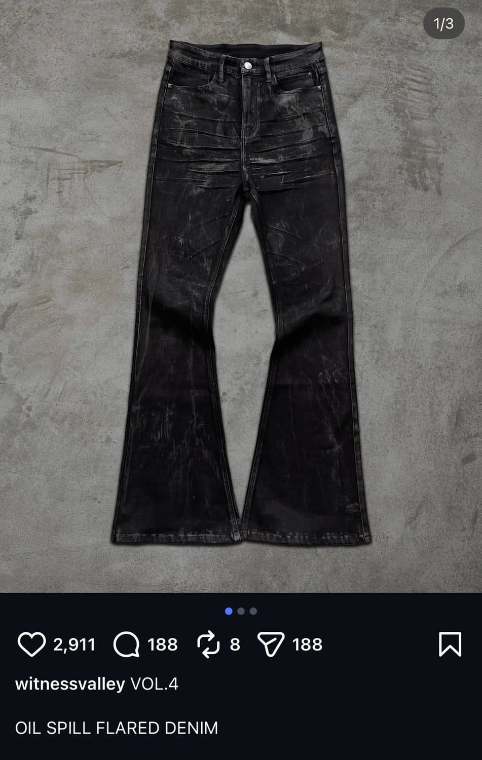 witnessvalley oil spill flared denim xs 상품이미지4