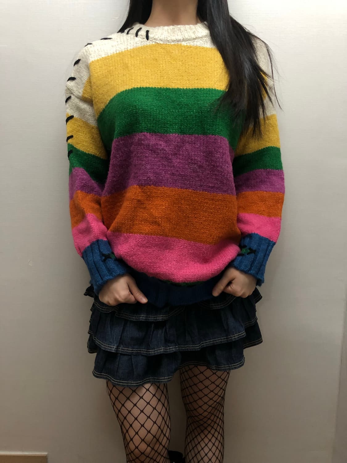 빈티지 비비드 컬러 스프라이트 니트 상품이미지3