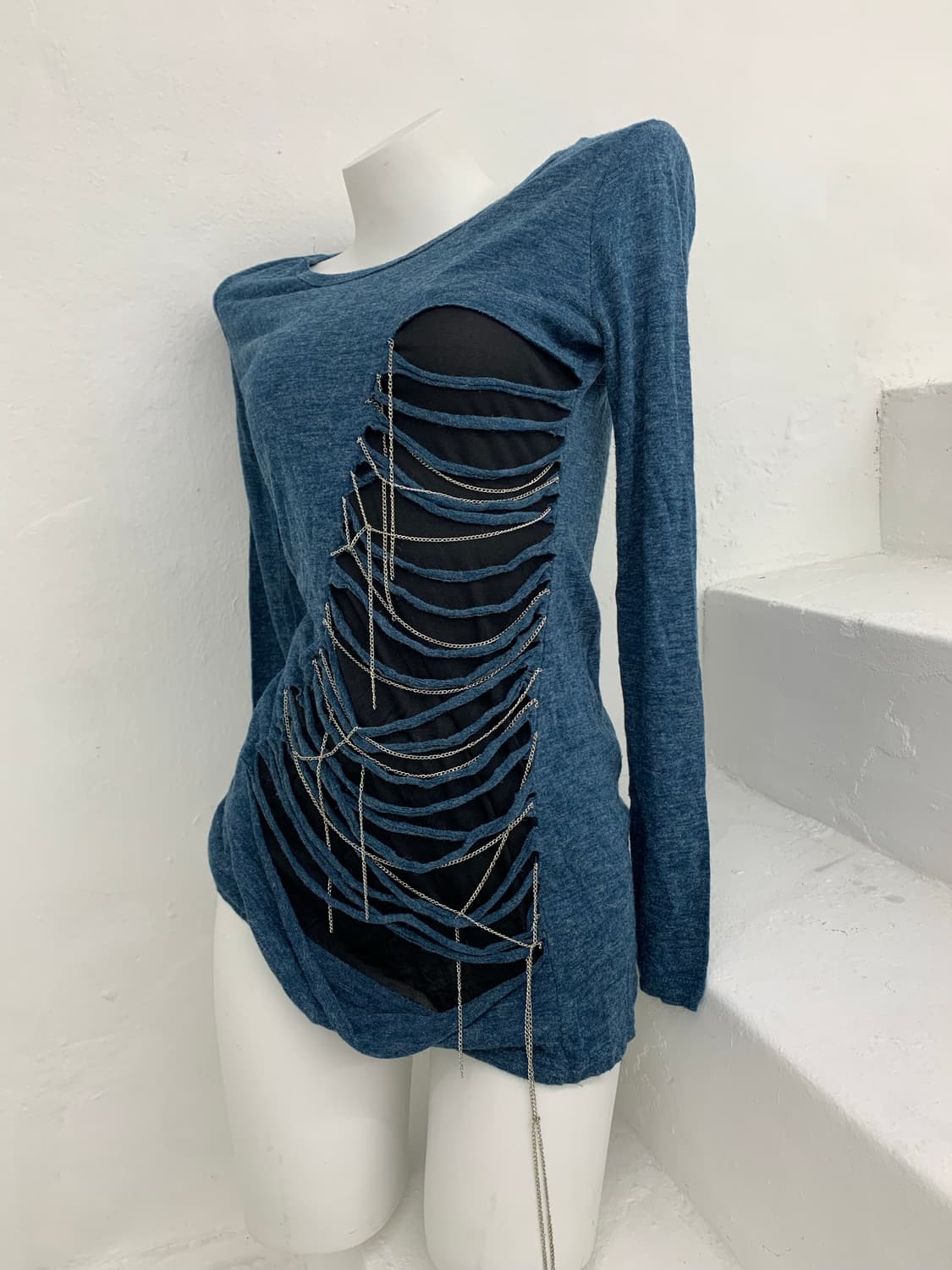 Park Girl distressed chain layered long  상품이미지6