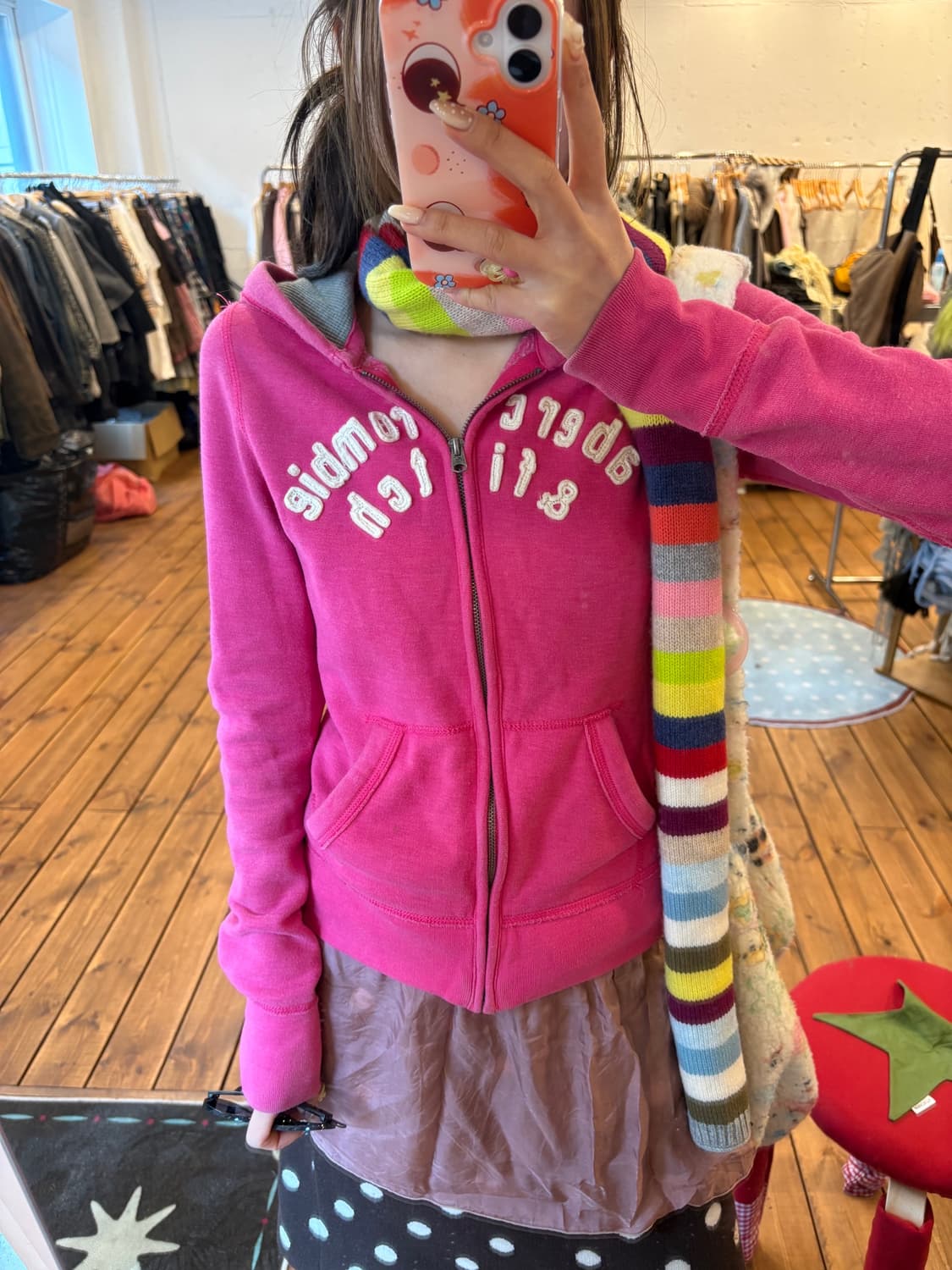 아베크롬비 핑크 후드집업 상품이미지3