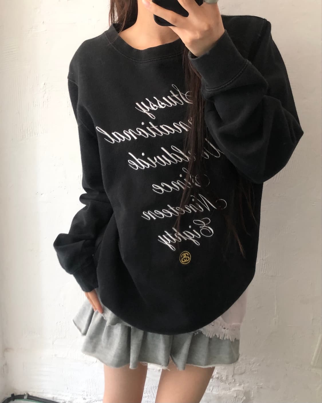 Stussy 스투시 레터링로고 블랙컬러 스웻셔츠 맨투맨 상품이미지2