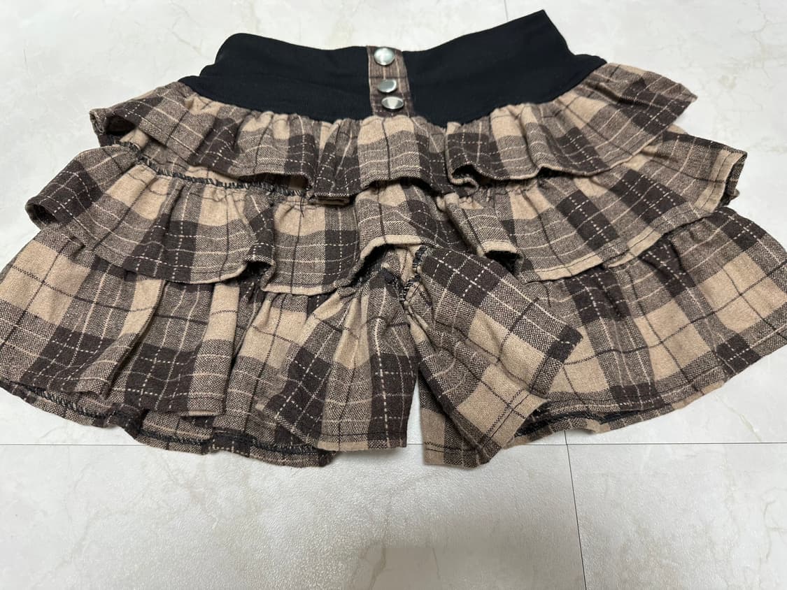 라떼히메갸루 체크프릴 치마바지 상품이미지2