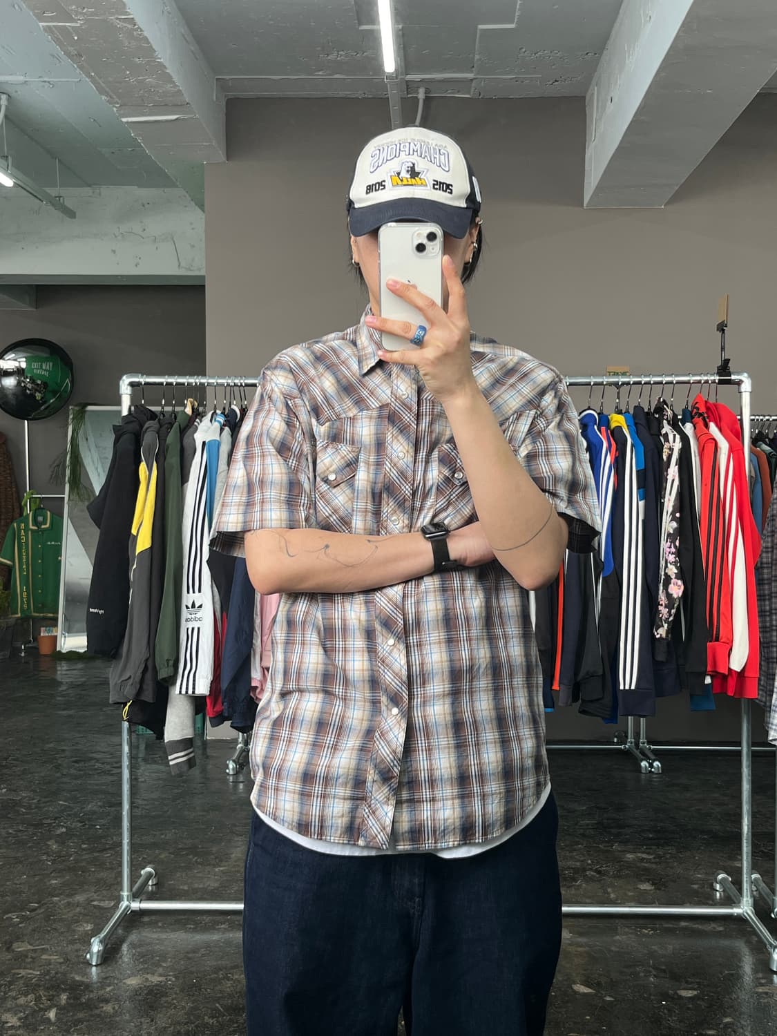 랭글러 웨스턴 체크 반팔 셔츠 상품이미지2