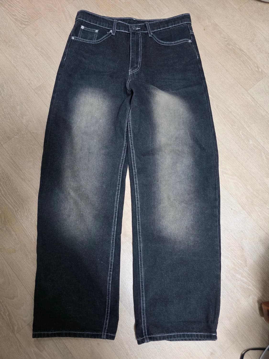 트릴리온 프론트 워싱 와이드 데님 팬츠 33 상품이미지1