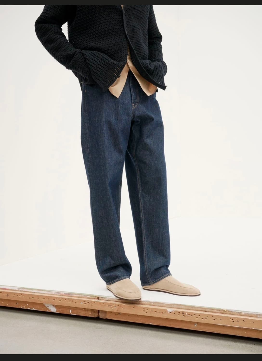 오라리 하드 트위스트 데님 와이드 팬츠 인디고 30 상품이미지1