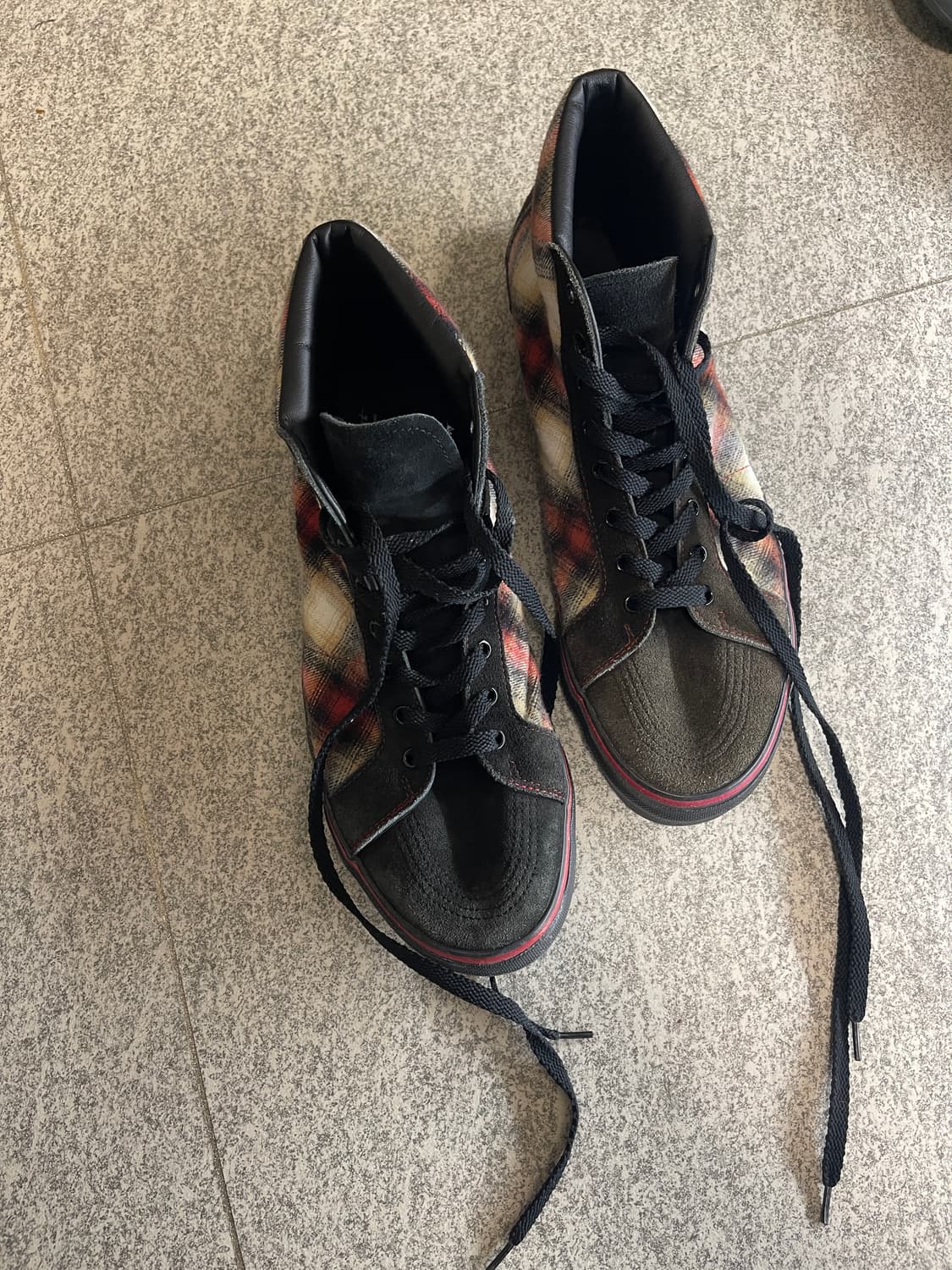 요지 야마모토 체크 스니커즈 상품이미지1