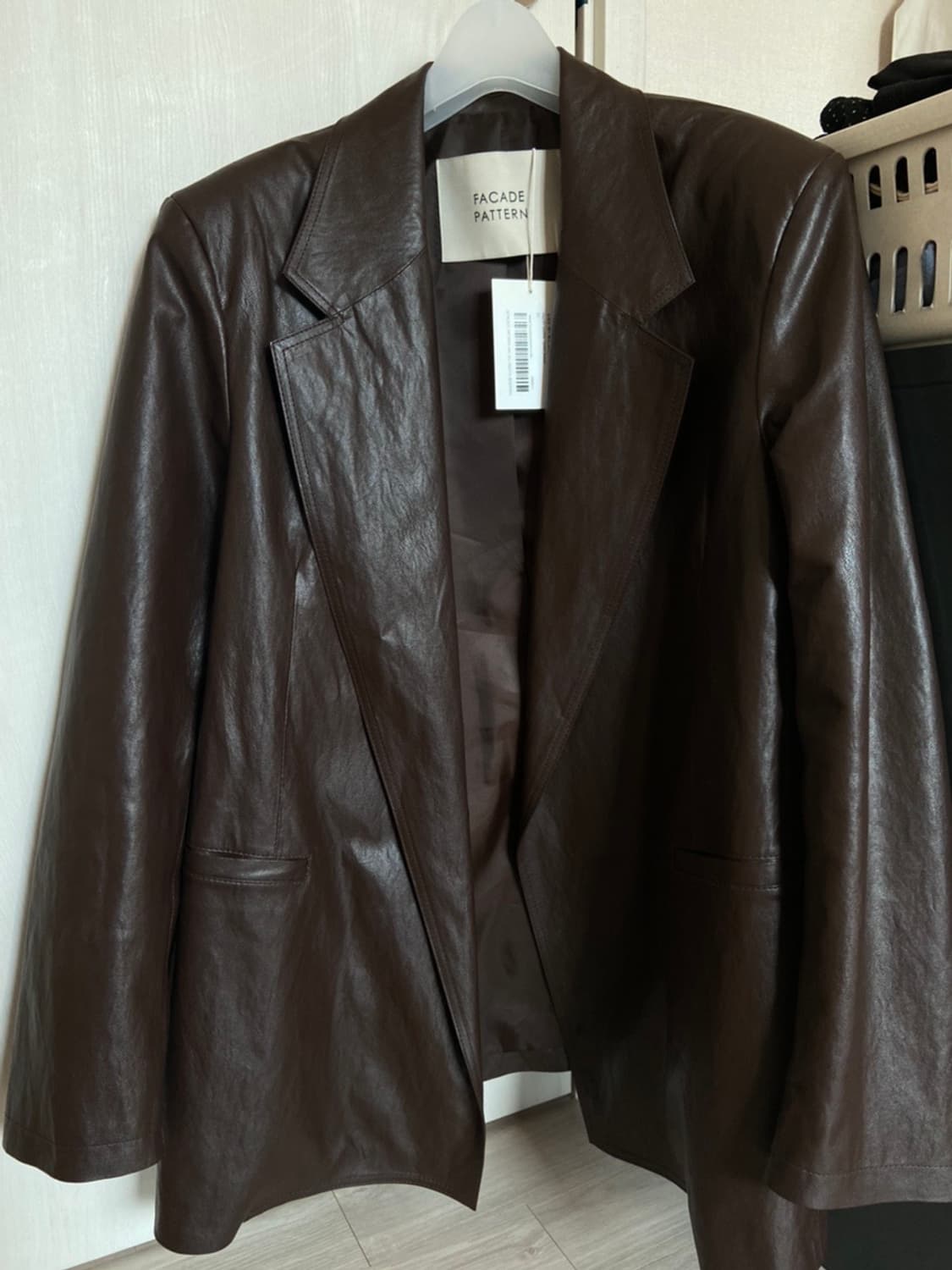 파사드패턴 오버핏레더자켓 상품이미지4