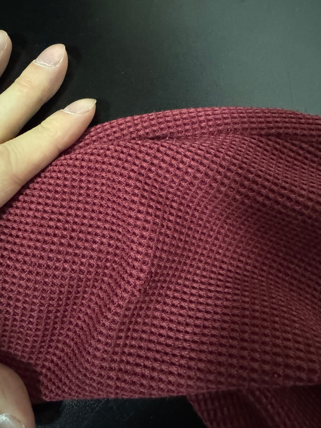 넘버나인 일본빈티지 와플 후드 집업 버건디 상품이미지7