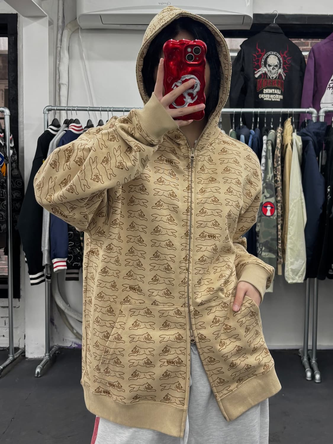 BBC 아이스크림 X HUF 러닝독 풀오버 후드집업 상품이미지2