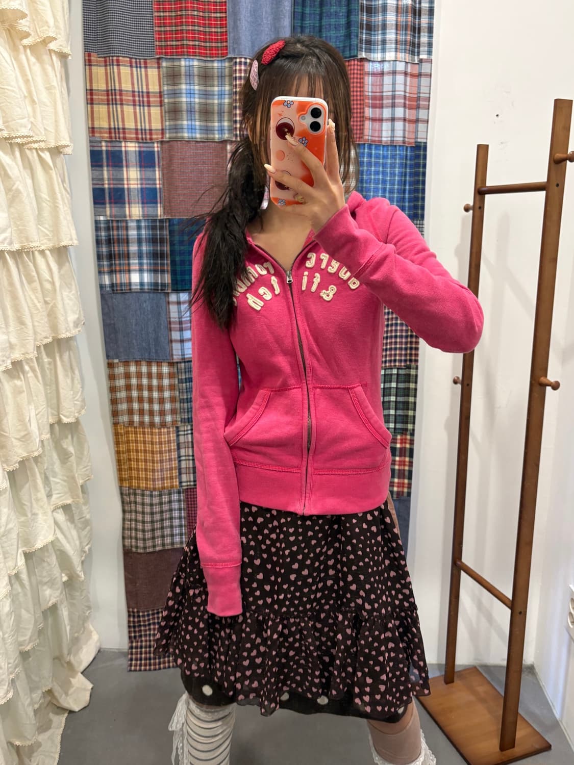 아베크롬비 핑크 후드집업 상품이미지1