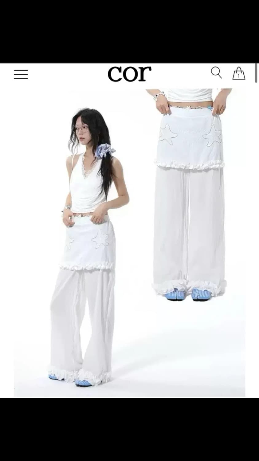 Shop cor 모리걸 모리룩 셋업 블라우스 바지 팬츠 스커트 치마 상품이미지5