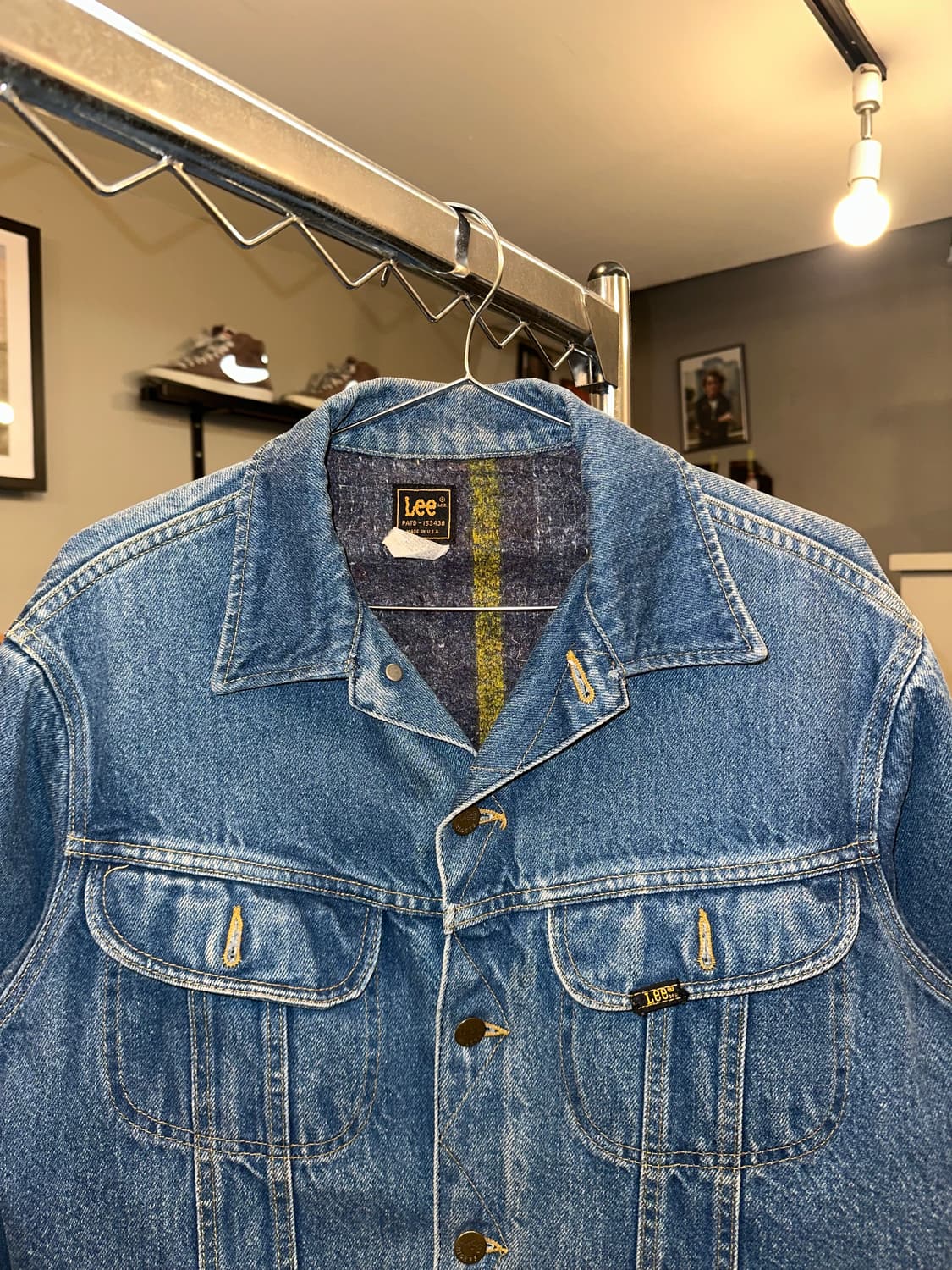 90’s Lee Rider denim blanket trucker JK 상품이미지5
