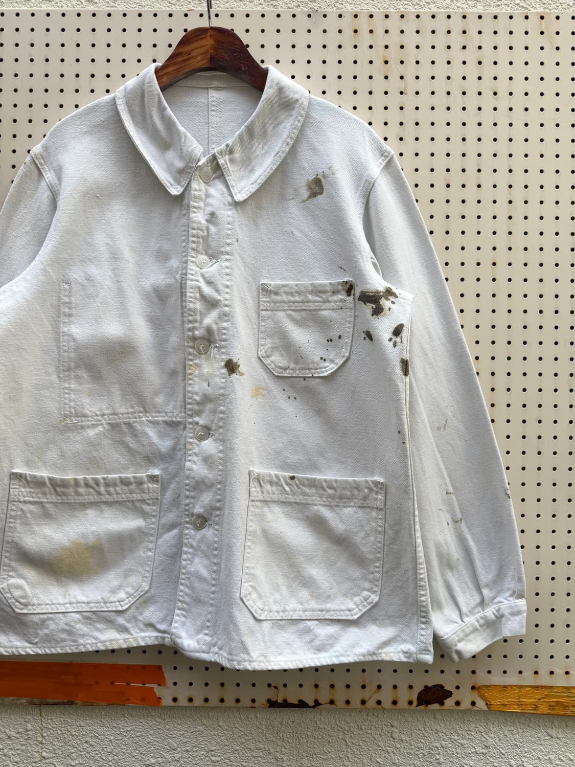 1950s WHITE ROUNDED COLLAR 빈티지 프렌치워크자켓 상품이미지6