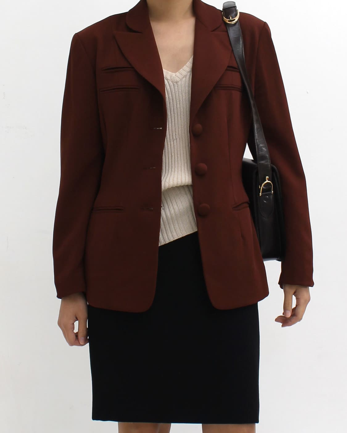 디케이앤와이 DKNY 울 브라운 클래식 싱글 자켓 상품이미지8