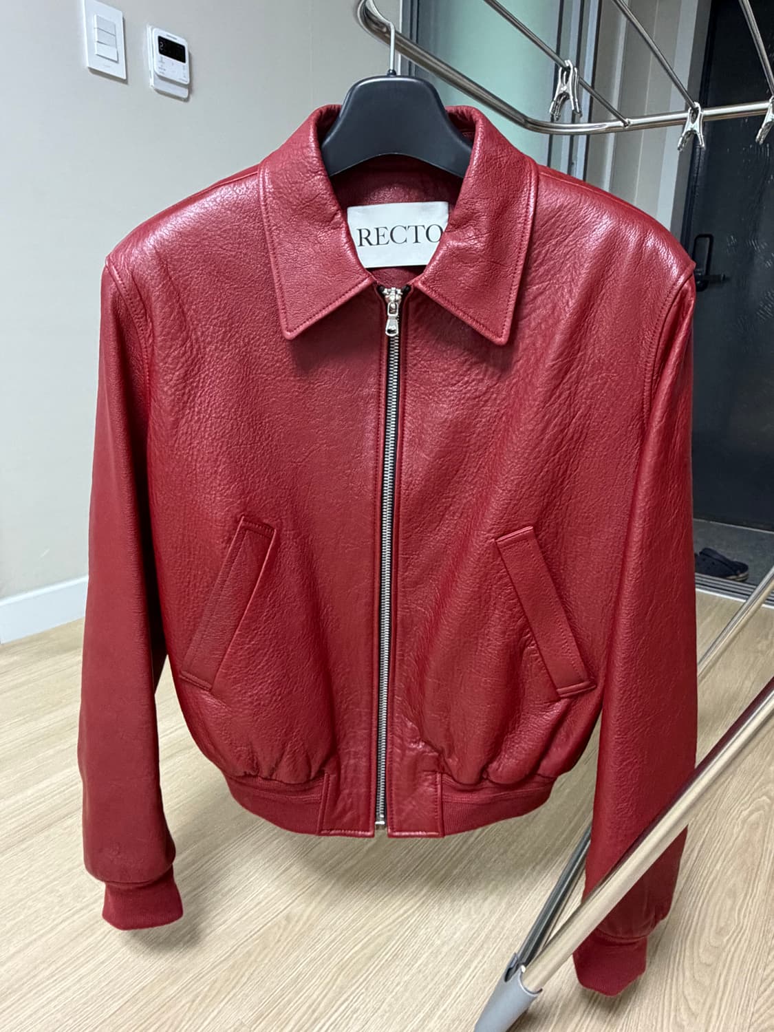 렉토 빈티지 레드 레더 자켓 상품이미지1