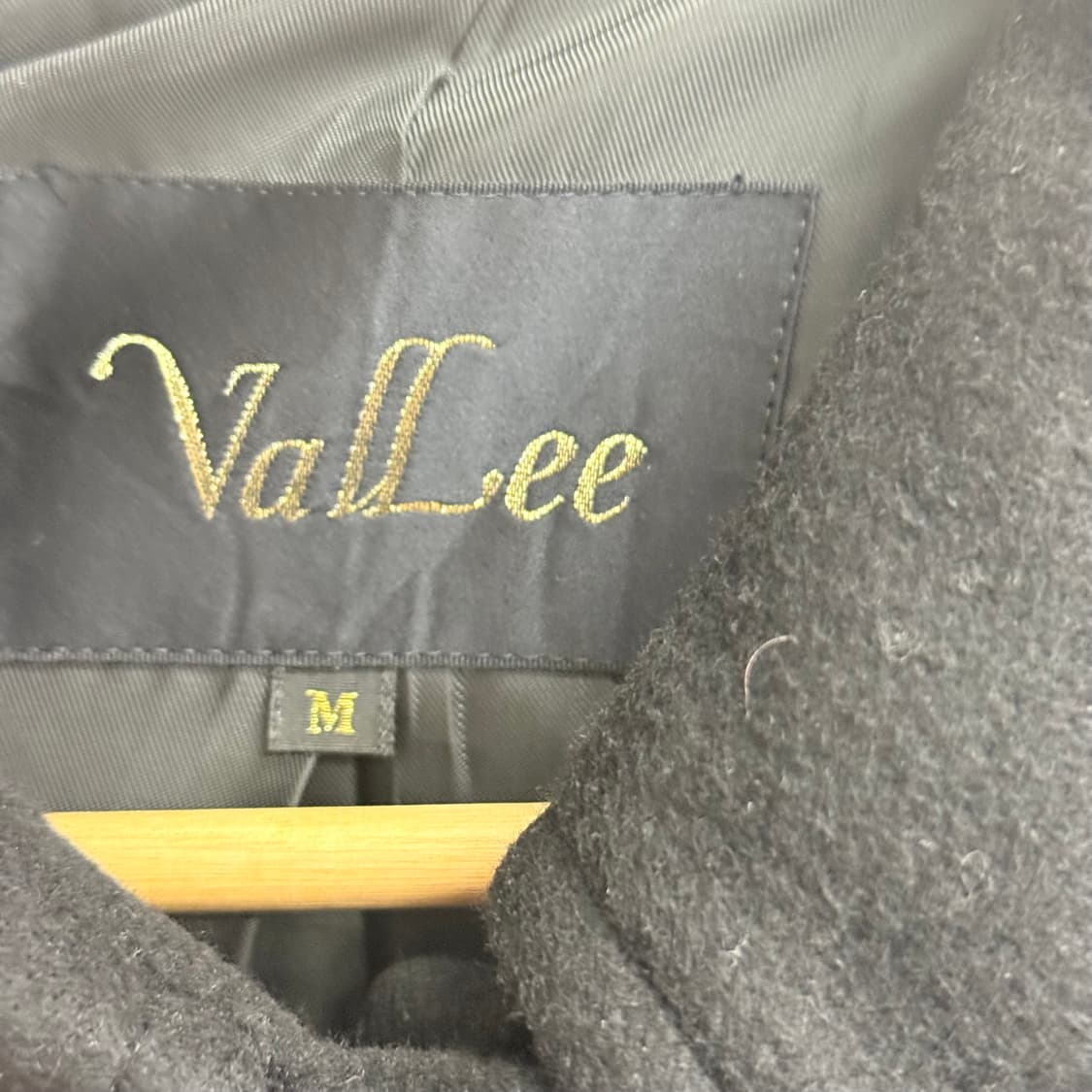 JPN ValLee 캐시미어 100% 검정색 모직 코트 M 상품이미지2