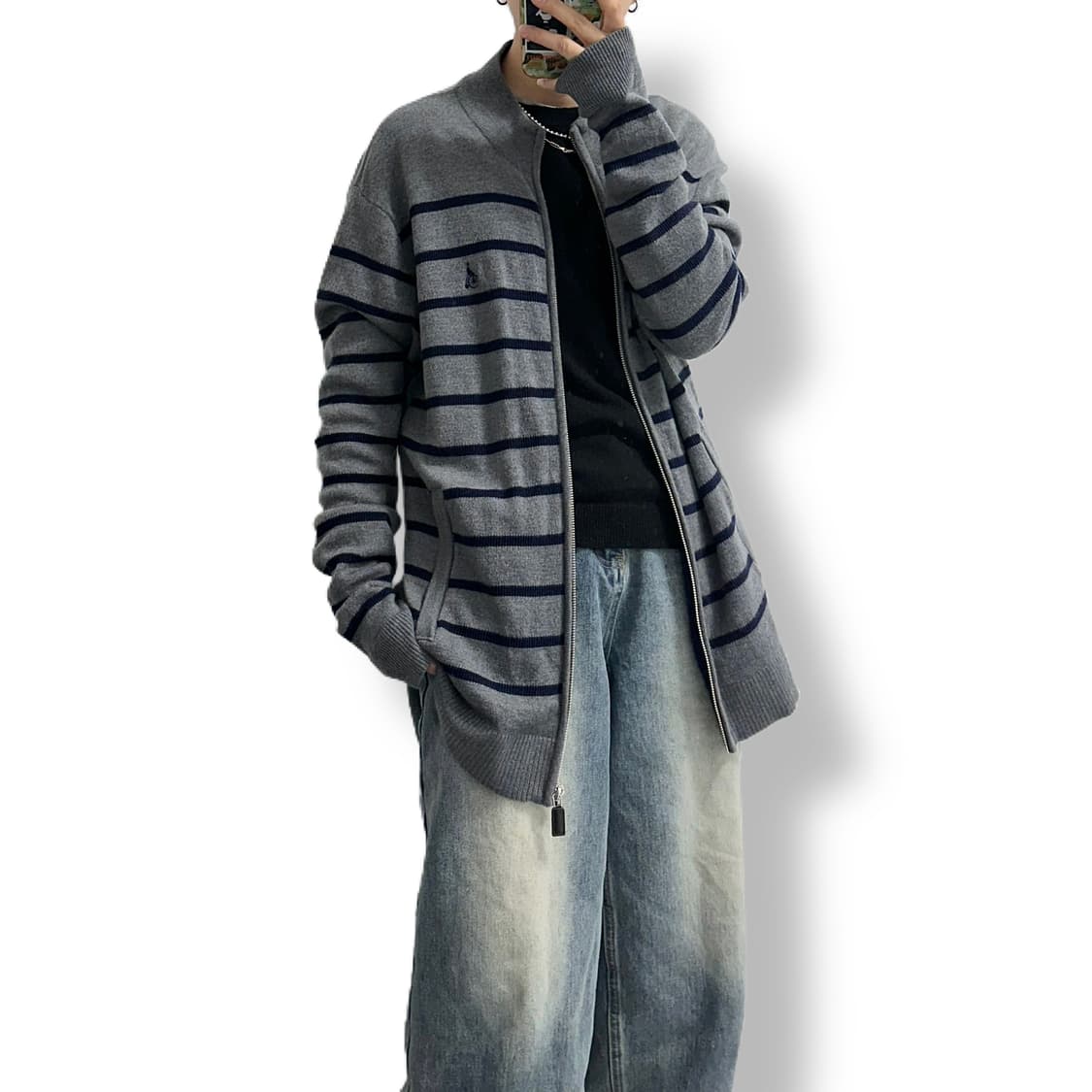 빈폴 모 스트라이프 니트 집업 자켓 상품이미지2