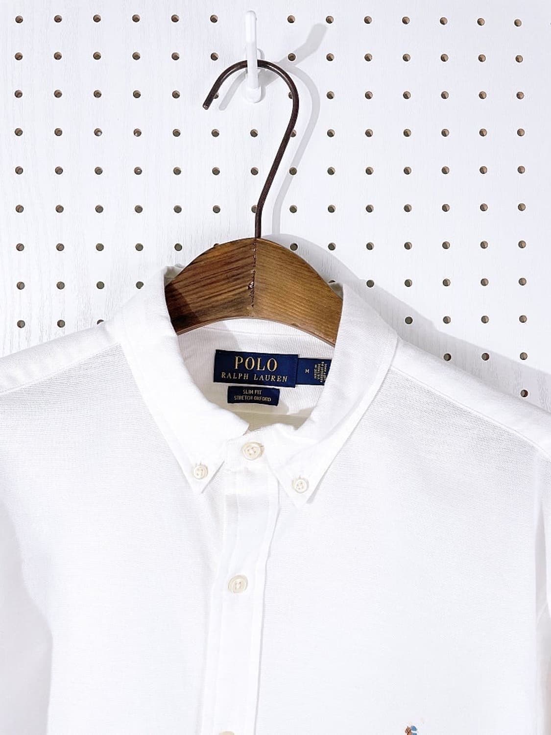 (정품/새상품) 폴로 랄프 로렌 남성 화이트 슬림핏 옥스포드 셔츠 상품이미지3