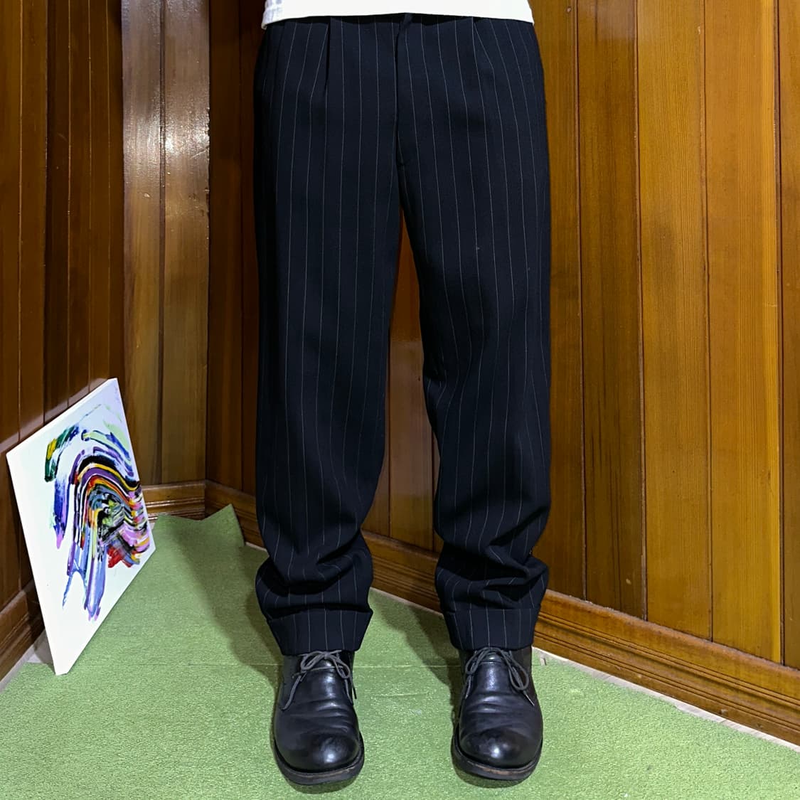 ~80‘s Euro striped dress work pants 상품이미지1