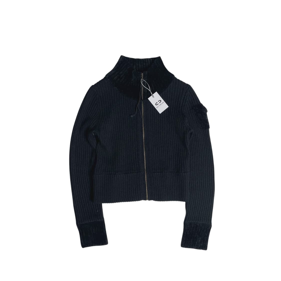 Les halles 벨벳 포인트 울 100 집업 니트 자켓 상품이미지1