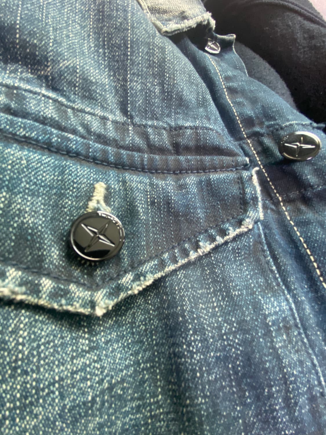 (특A급) 스톤아일랜드 정품 와펜 데님 청자켓 (조끼 탈부착) XL 상품이미지10