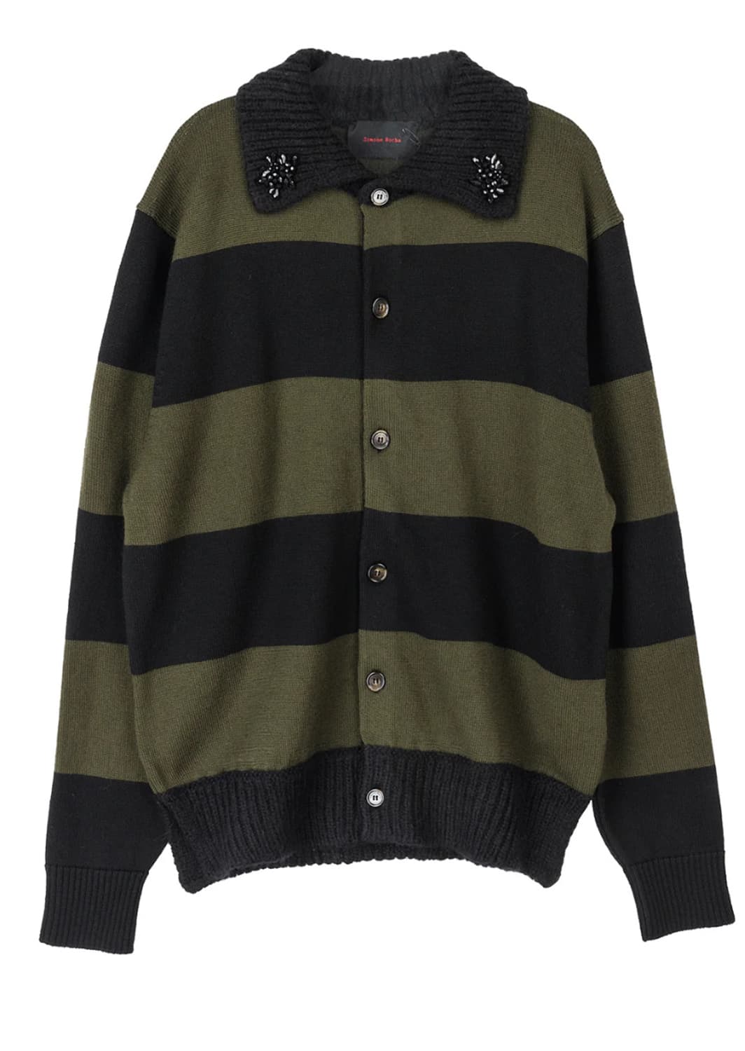 L) 시몬로샤 Fuzzy Collar Striped Rugby Knit 상품이미지1
