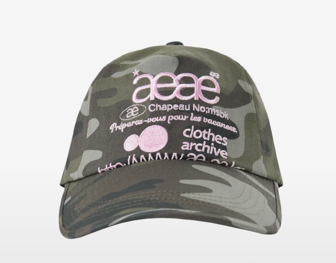 Aeae WEB LOGO CAMO 5 PANNEL CAP-[GREEN] 상품이미지1