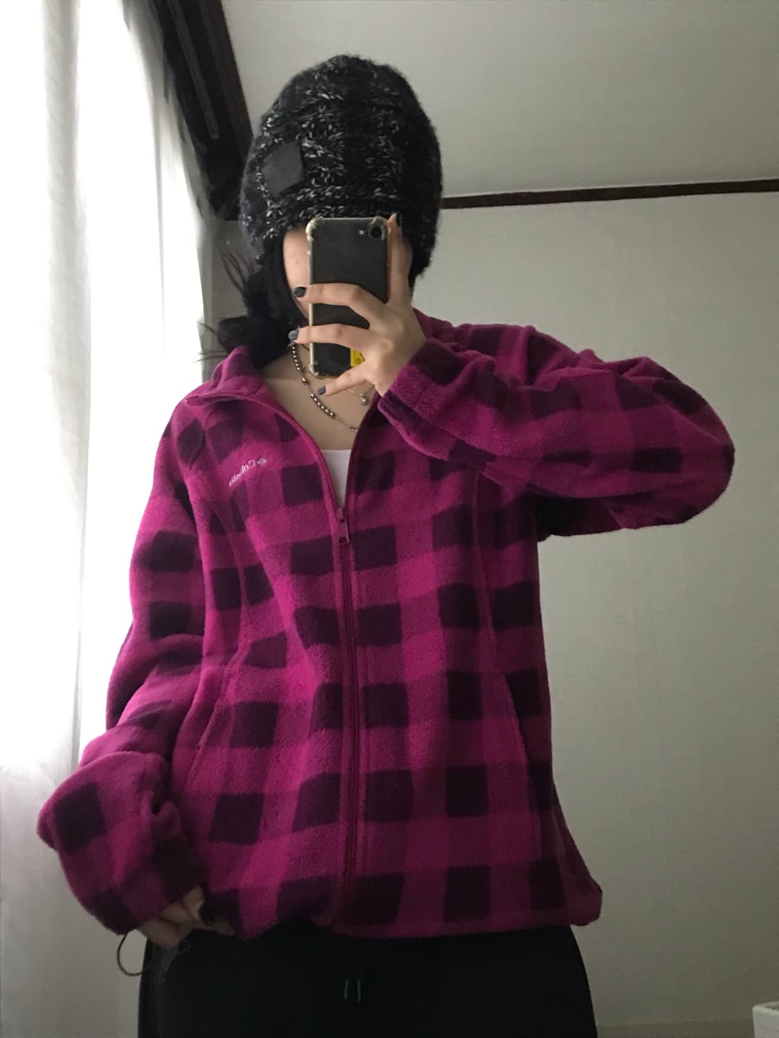 콜롬비아 플럼 체크 후리스 상품이미지6