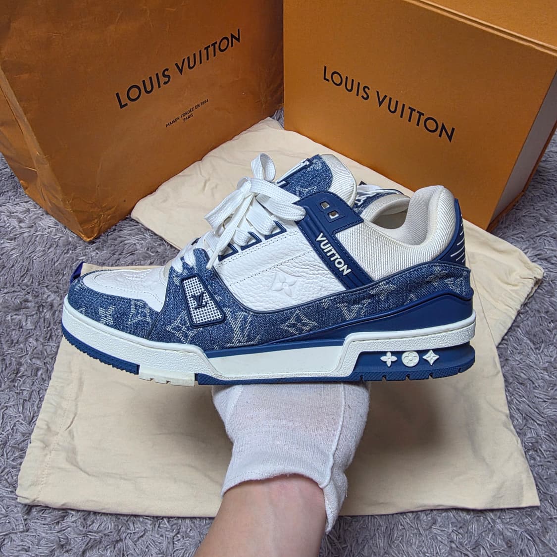 {클로젯}[8.5][풀구성]루이비통 LV트레이너 모노그램 데님 블루 상품이미지3