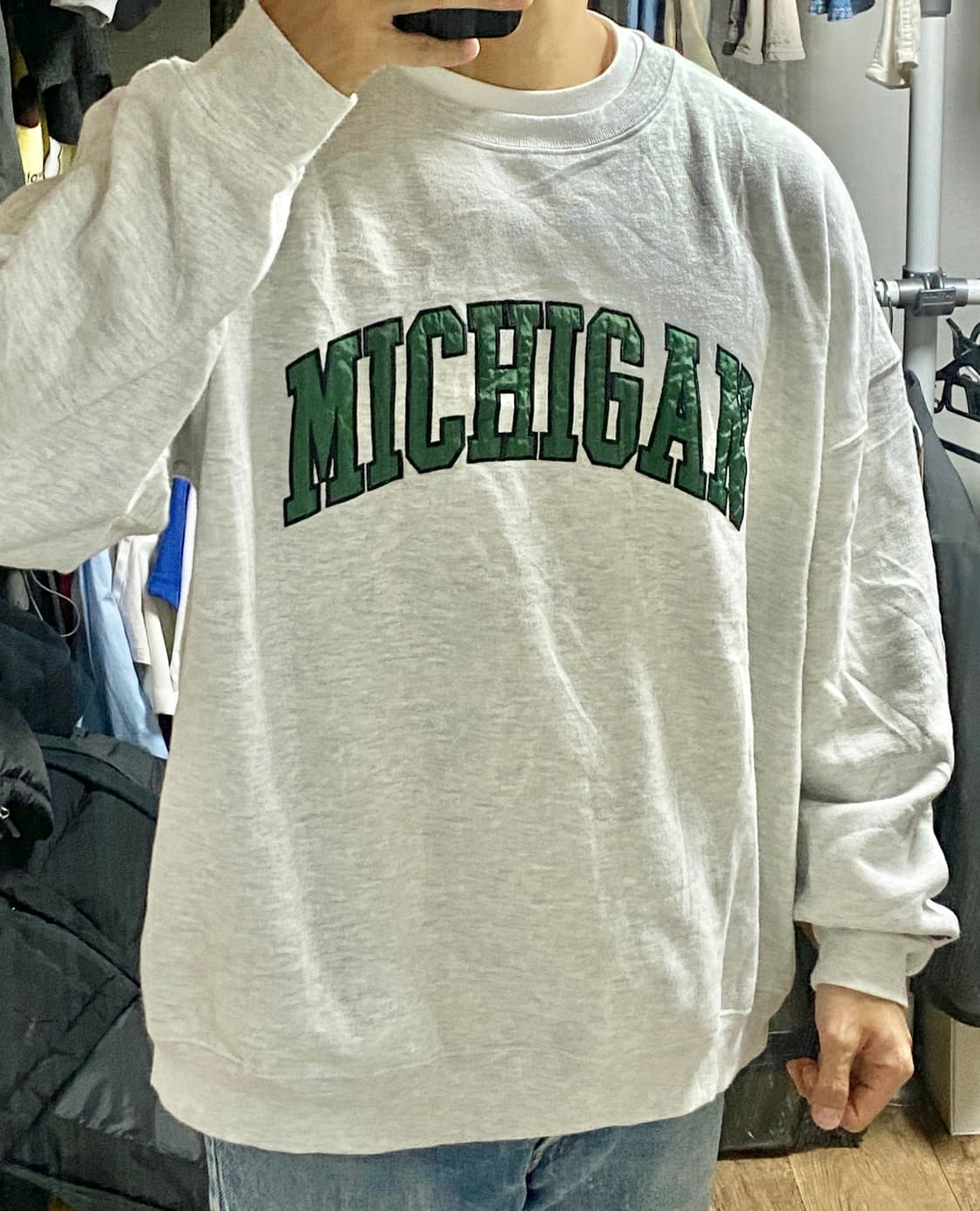 프릭스 스토어 미시간 스펠아웃 스웻셔츠 맨투맨 그레이 L 상품이미지7