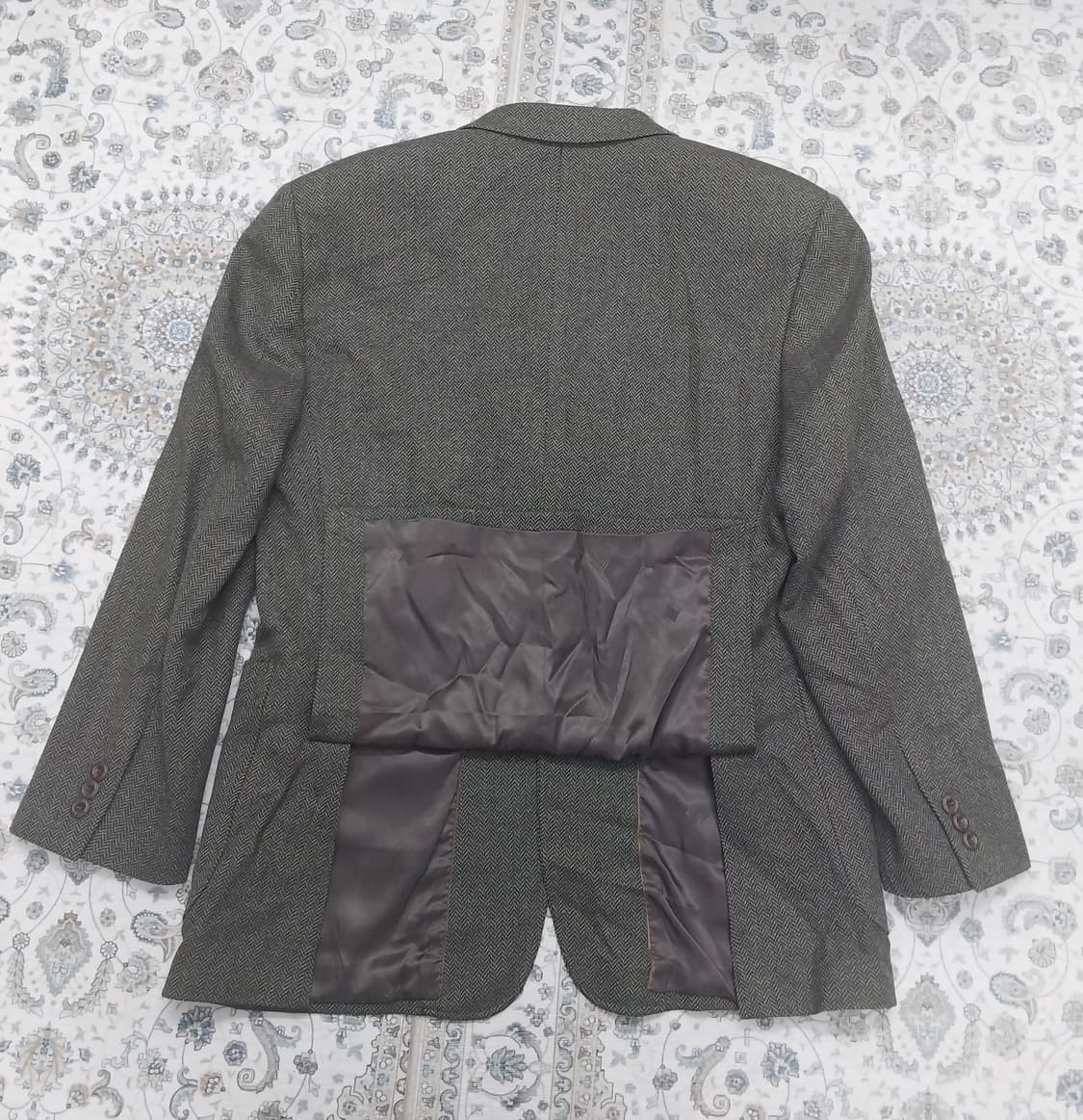 PAUL ZILERI 빨질레리 헤링본 울 브라운 블레이져 46 상품이미지6