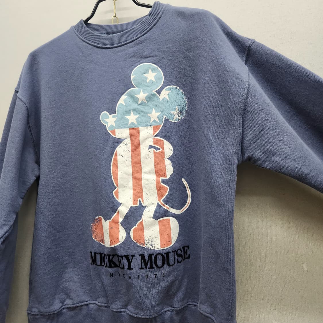 자라x디즈니 성조기 미키마우스 빈티지 맨투맨 M 상품이미지3