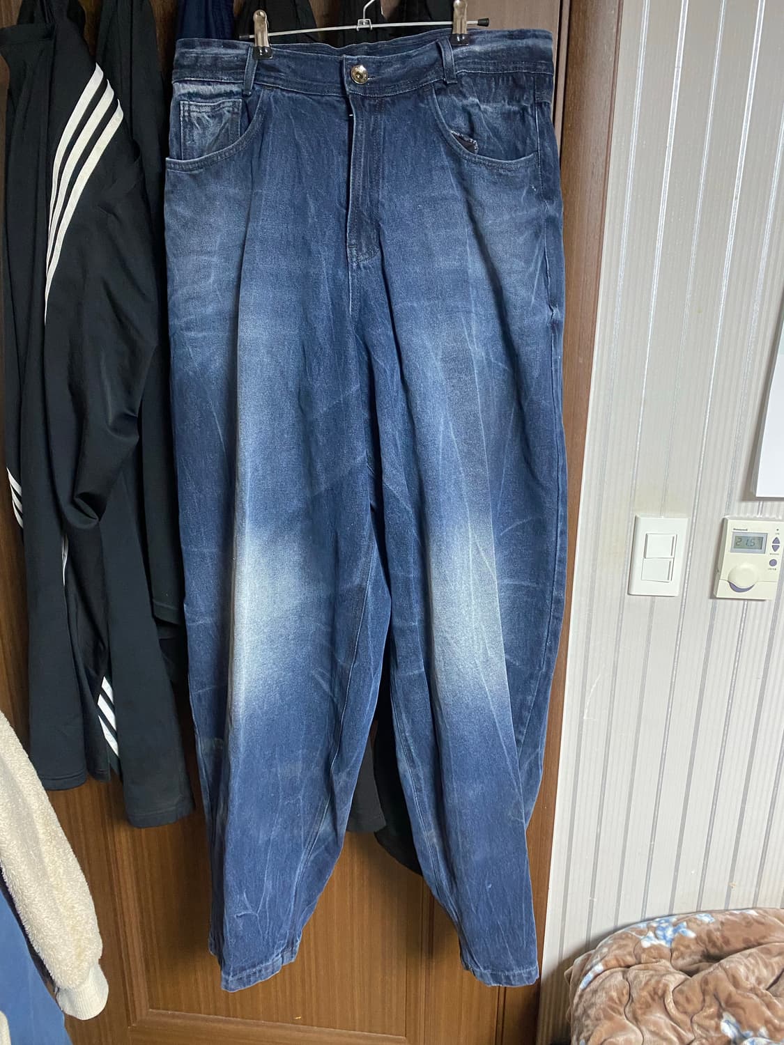 BLR 더티 오일 워시드 와이드 데님팬츠 L 상품이미지5