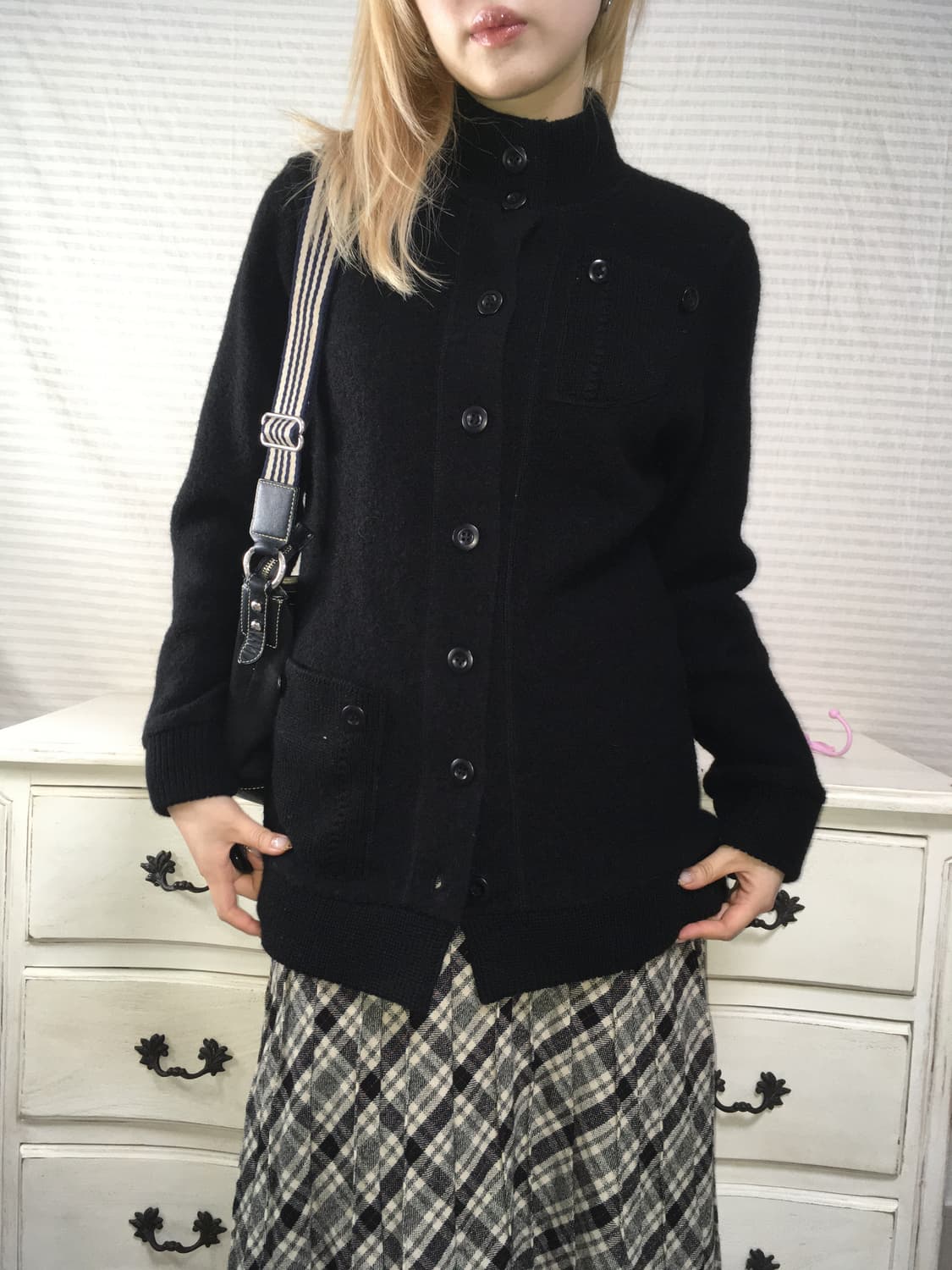 일본빈티지 울 버튼 포켓 가디건 상품이미지4