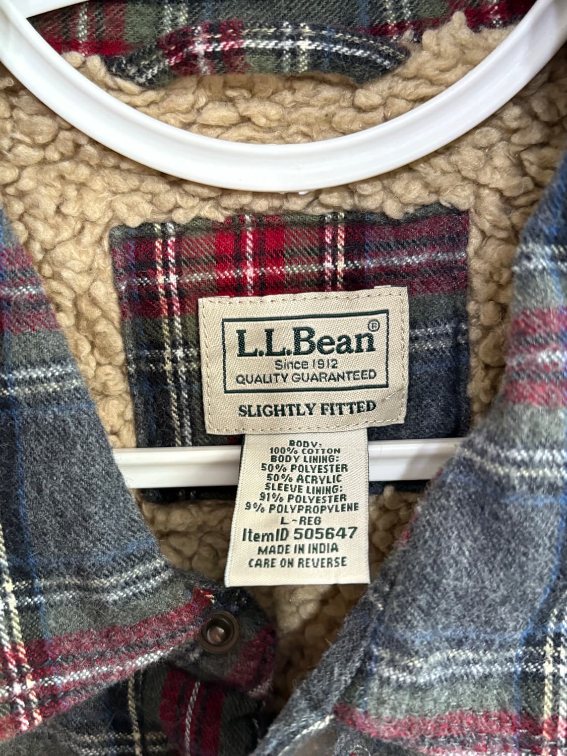 90s L.L.Bean 엘엘빈 쉐르파 플란넬 체크 자켓 상품이미지3
