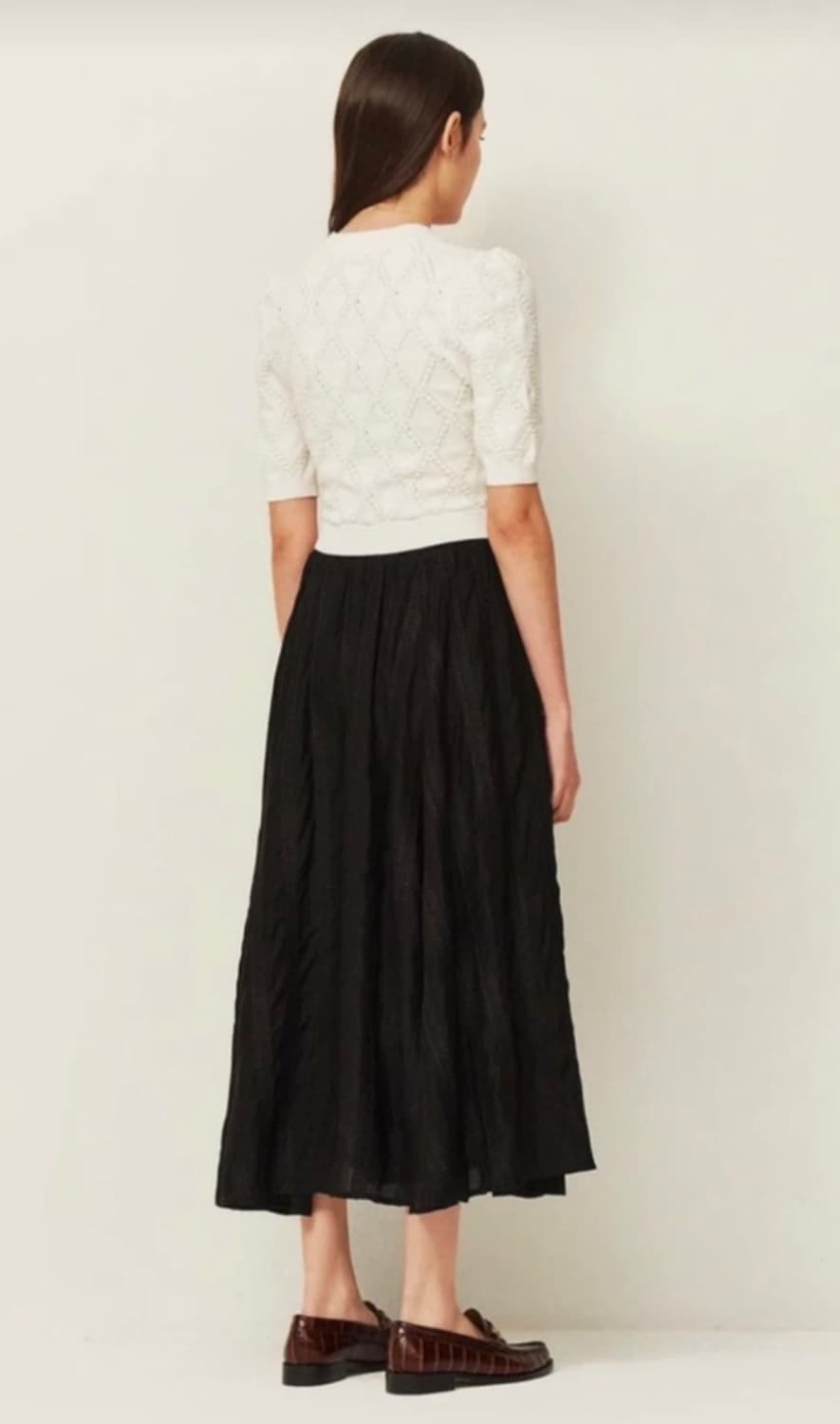 산드로 니트 배색 투톤 원피스 43 상품이미지2