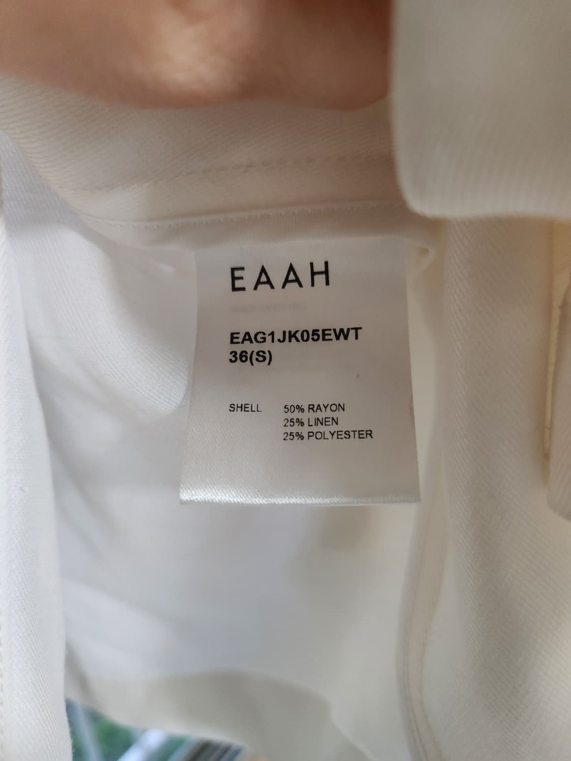 EAAH 린넨 턱 볼륨 자켓 (화이트) 36(S) 상품이미지10