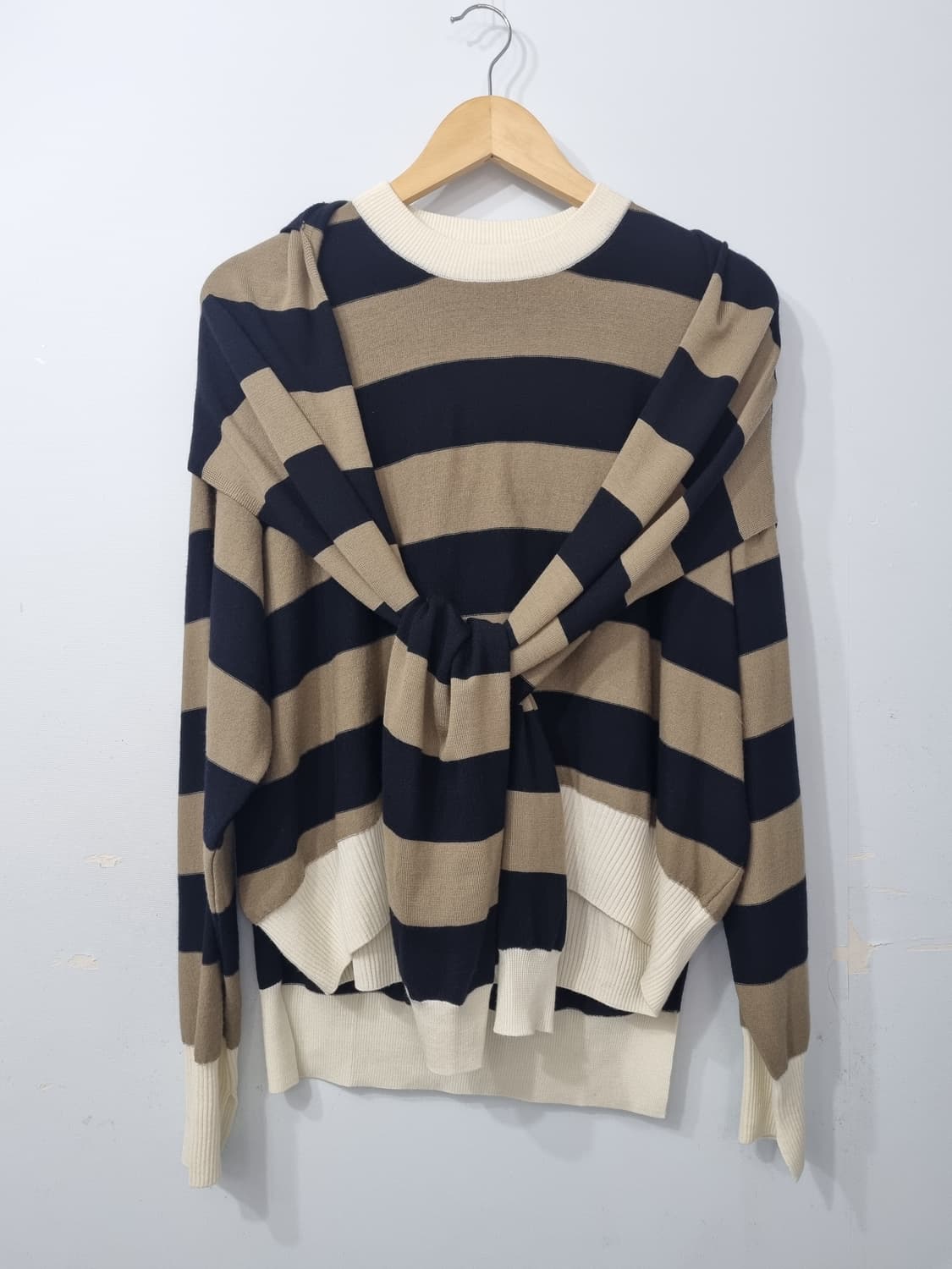 새상품 SONIA RYKIEL 스트라이프 후드 케이프 니트 55반 상품이미지1