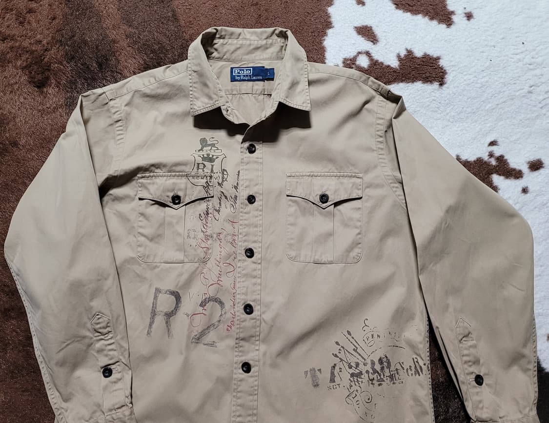 폴로 랄프로렌 남성 사파리 카멜 칼라 남방(L) 상품이미지2