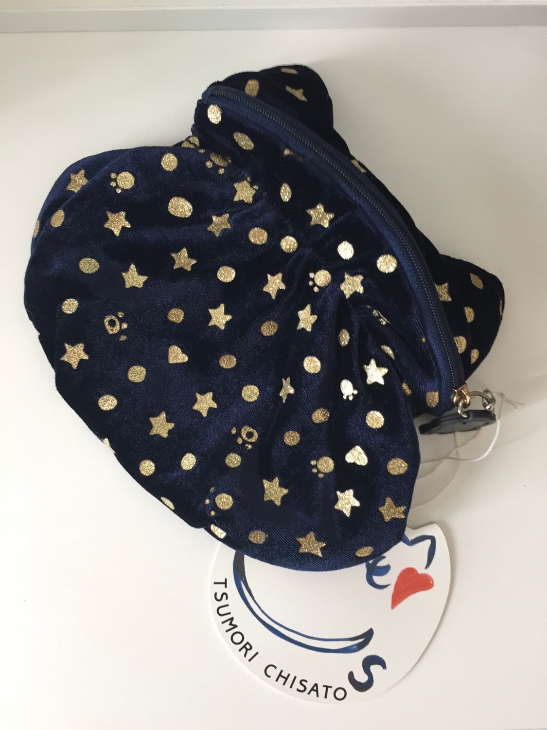 ✨츠모리 치사토 고양이 글리터 별 벨벳 파우치 ✨ 상품이미지1